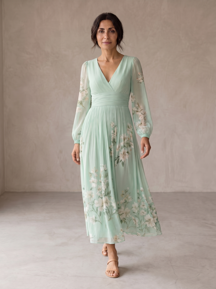 LL™ | Cisella | Light Green Floral Maxi Dress