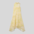 Auden Midi Dress | Sheer Organza Overlay, High-Low Hem, Sleeveless