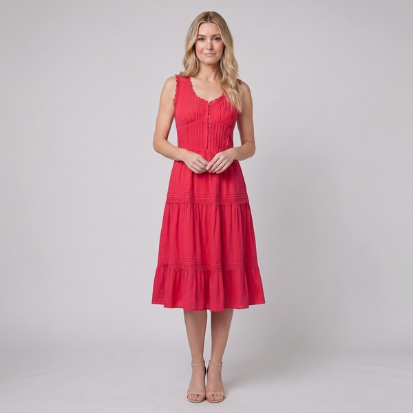 Roselle Midi Dress rood - model