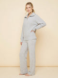 Aeria comfy knit two-piece lounge set in light gray
