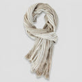Aero cotton pinstripe scarf beige