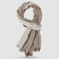 Aero cotton pinstripe scarf khaki