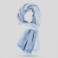 Aero cotton pinstripe scarf light blue