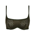 Aero forest green lace bralette, front product