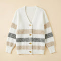 Alayah | Striped Button-Down Cardigan