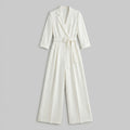 Alessandra | Ivory Belted Power Jumpsuit