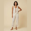 Alyssa women's lace loungewear set white