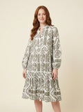 Amaya Relaxed Tribal Dress gray front