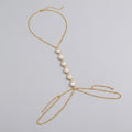 Amber gold pearl body chain