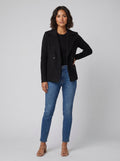 Amora knit-sleeve blazer black