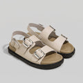 Andrea beige double-buckle sport sandals