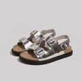 Andrea silver double-buckle sport sandals