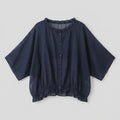 Aqua Ruffle Blouse | Plus Size, Cotton-Linen Blend