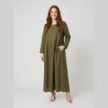 Aqua Summer Dress army green on model