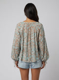 Arianna Floral Blouse | Organic Cotton Blend, Puff Sleeve Design