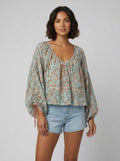 Arianna Floral Blouse blue front