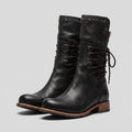 Aruna black lace-up boots