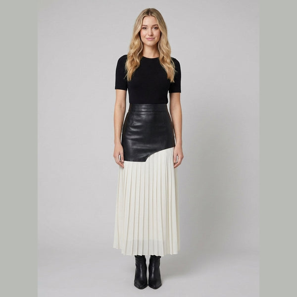 Astra maxi skirt white pleated