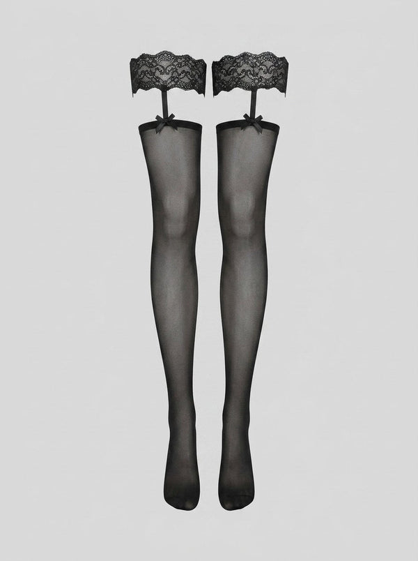 Aurelie knee-high stockings black front