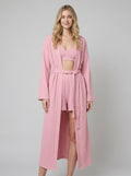 Ava waffle loungewear set pink