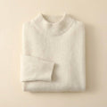 Avery Cashmere Sweater | Elegant Blend for Women, High Neck, Ribbed Details