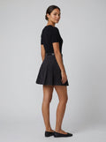 Belgravia corduroy pleated mini skirt in black