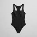 Bella deep-V racerback bodysuit black flat lay