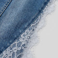 Bella | Denim Dress Lace-Trimmed, Asymmetrical Hem