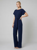Bella elegant jumpsuit navy blue - model
