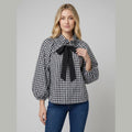 Bellarine ruffle collar blouse checkered gingham