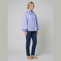 Bellarine ruffle collar blouse sky blue