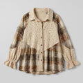Boho | Floral Plaid Patchwork Ruffle Sleeve Waffle