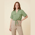Breeze Women's Shirt light green twist-hem