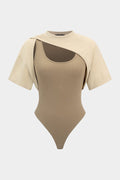 Breezy Bodysuit khaki two-piece set front