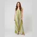 Breezy ethnic print maxi dress light green