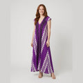 Breezy ethnic print maxi dress purple