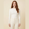 Breezy ribbed slim top off-white