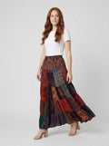 Brielle Maxi Skirt | Lightweight Rayon, Boho Patchwork Design