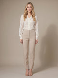 Britney ivory lace knit blouse front
