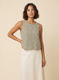 Bryn gingham tank top Olive green