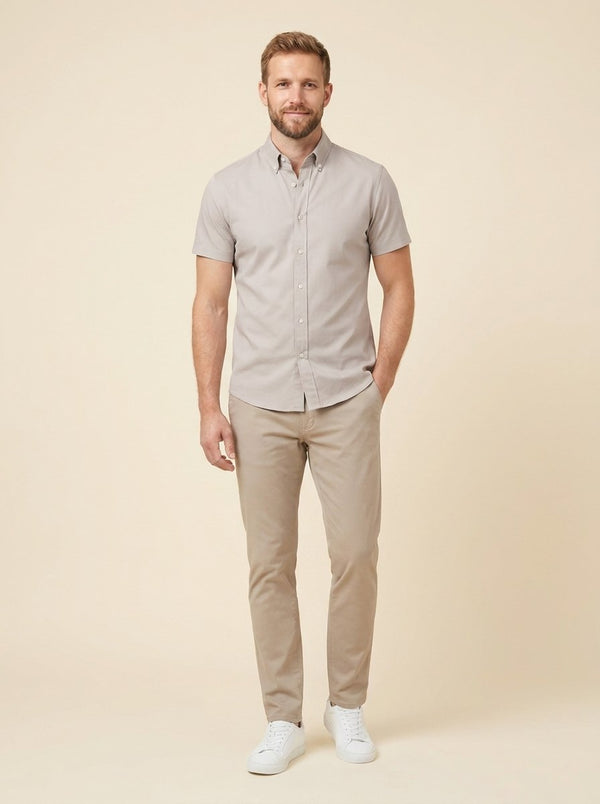Caden Casual Shirt | Cotton Twill, Short Sleeve, Button Down Collar