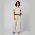 Cali denim overalls cream beige