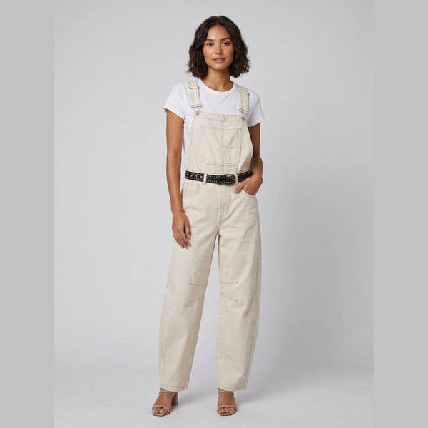 Cali denim overalls cream beige