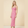 Cami floral midi dress pink