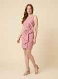 Camille Bow-Detail Sleeveless Dress pink front