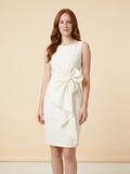Camille Bow-Detail Sleeveless Dress white front