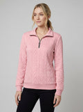 Celeste soft knit quarter-zip sweater in pink
