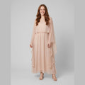 Cindy chiffon maxi dress blush pink on model