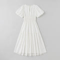 Citrine | Women's Dress Lightweight Cotton Midi with Balloon Sleeves