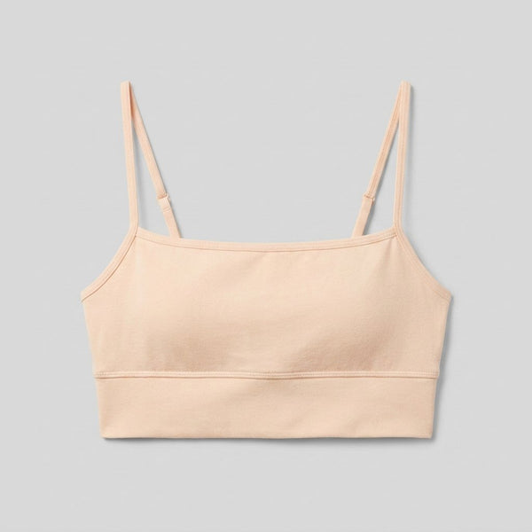 Cleo Bralette cotton peach front